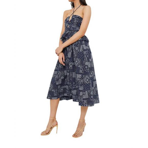 NEW EN SAISON daytona midi dress in navy white - Picture 2 of 3